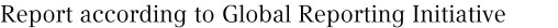 Report according to Global Reporting Initiative