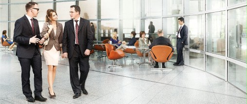 Employees at Commerzbank Headquarters