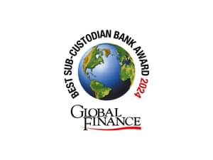 Die Abbildung zeigt den Global Finance Best Sub-custodian Bank in Germany 2024 Award