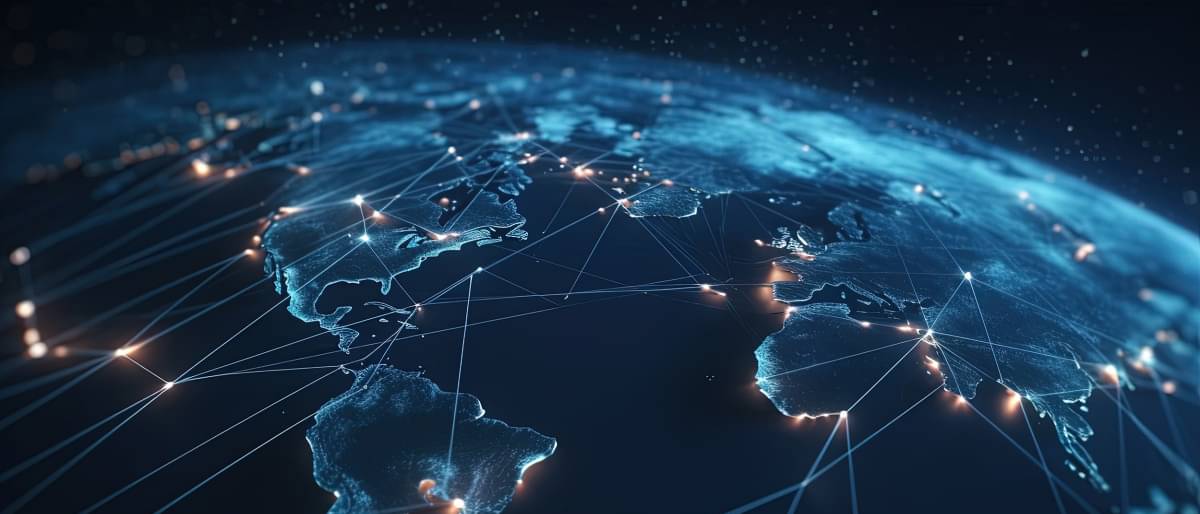 The illustration shows a globe with worldwide network connection - generative AI -