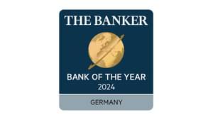 Die Abbildung zeigt den - The Banker - Bank of the Year 2024 - Award
