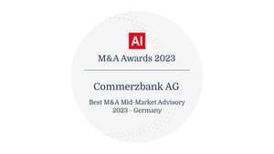 Die Abbildung zeigt den Acquisition International ehrt M&A-Beratungserfolge Award