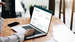 Application GPP Online Banking for corporate customers on a notebook