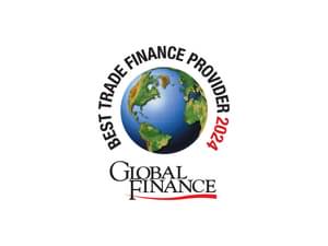 Die Abbildung zeigt den Global Finance Best Trade Finance Providers Germany 2024 Award